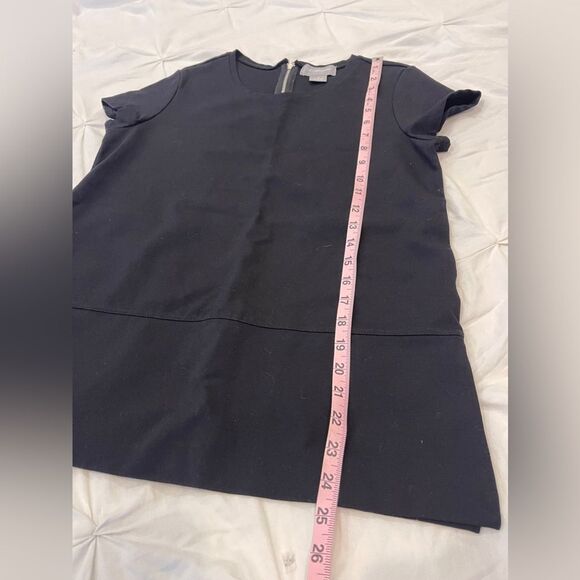 Liz Claiborne Studio Black Short Sleeve Top with Half Zip Back Size Small - Picture 2 of 8